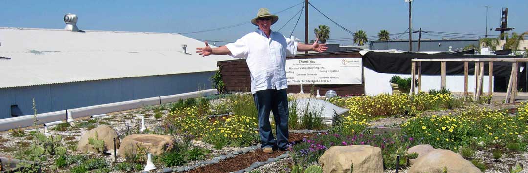 Jim Standing on Green Roof