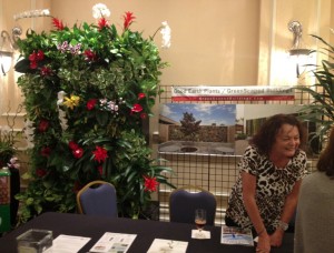 Debbie Hopkins of Good Earth Plants greets visitors to our booth. 