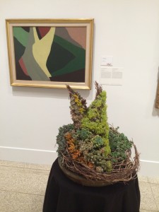 Kerry Bauer's "Art Alive" display inteprets abstract painter Arthur Garfield Dove's "Formation I."