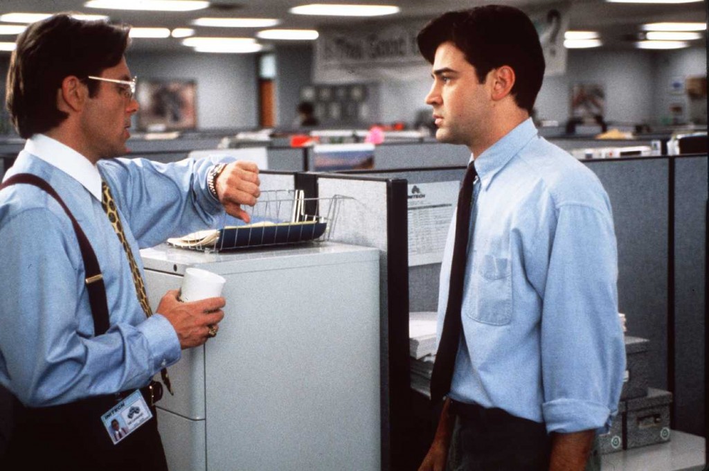 Maybe it wasn't Mr. Lumbergh's fault in "Office Space" that Peter's job was so horrible. Maybe he worked in a sick building. Photo credit: "Office Space," 20th Century Fox, 1999