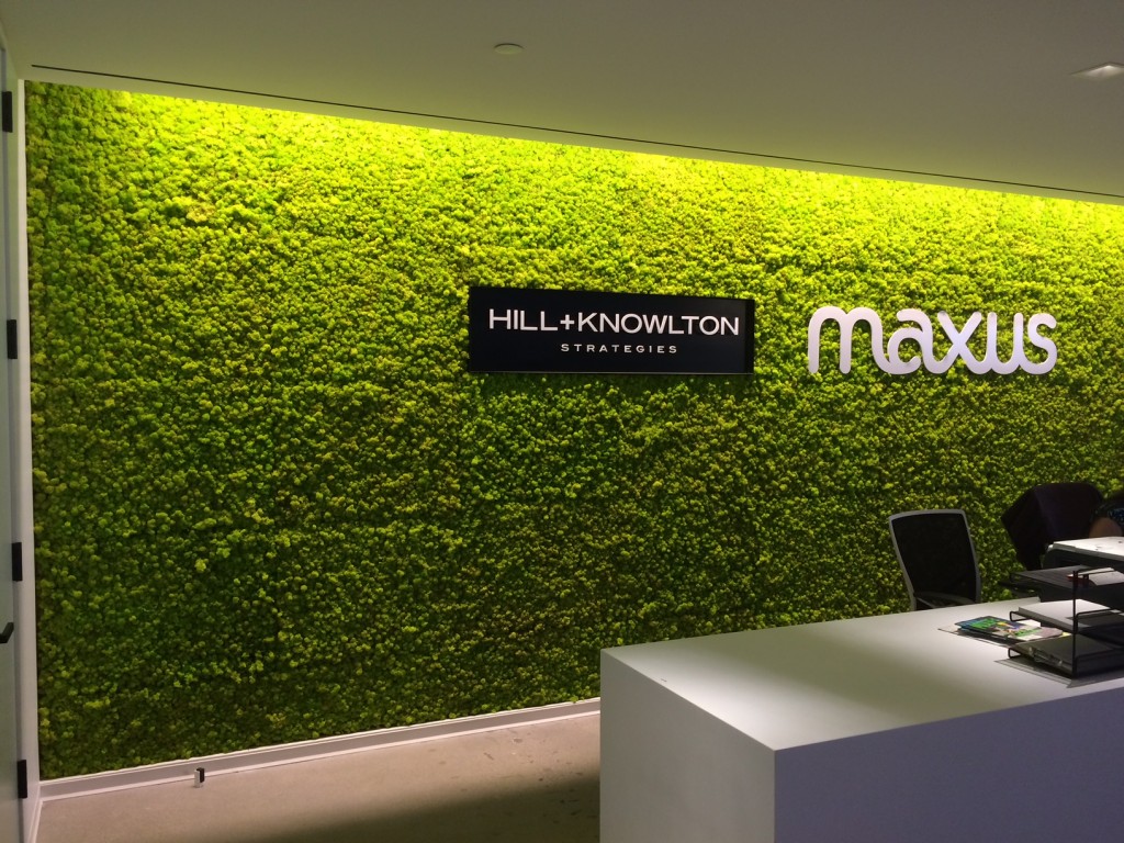 We were using the Pantone color "Greenery" in our projects long before it was named 2017 Color of the Year. This is our first moss wall installation for a company in Los Angeles. 