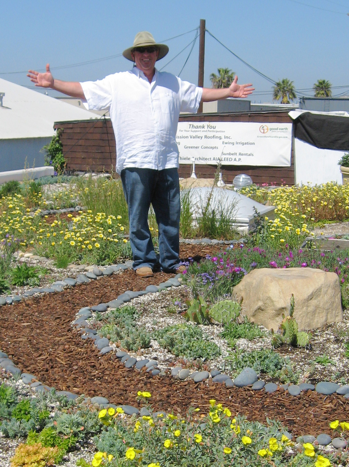 Hey Denver, Good Earth Plant Company has over a decade of experience with green roofs. This photo was taken on the first anniversary of our roof in March 2008.