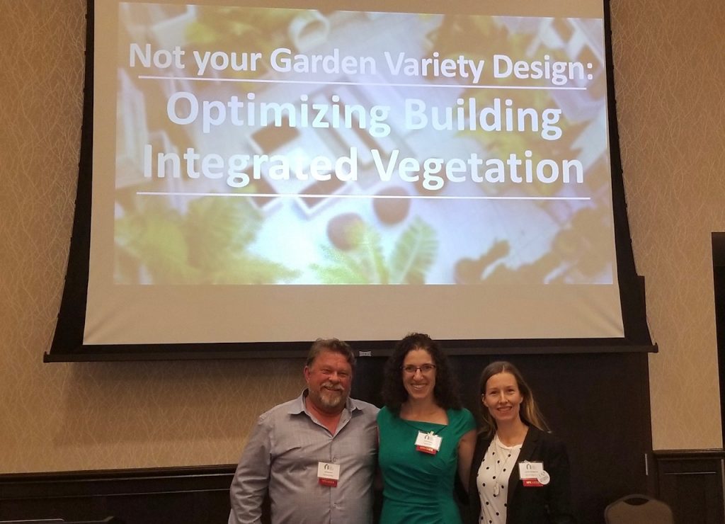 (L to R) Jim Mumford, Calina Ferraro, and Jennifer Montgomery gives a presentation at the San Diego Green Building Council's 2019 Conference & Expo last month. 
