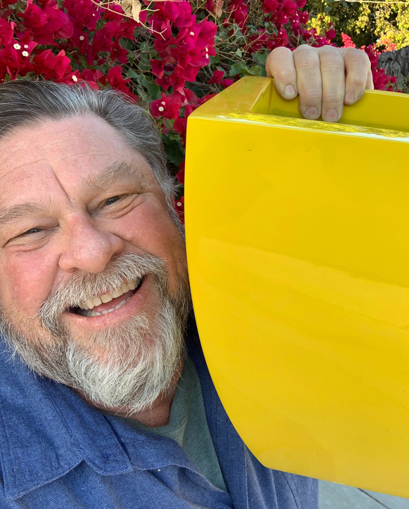 My Ultimate Grey beard and this Illuminating yellow container have the Pantone 2021 Colors of the Year covered! Photo: Jim Mumford