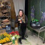 Rachel hard at work this week on our "Art Alive 2021" entry. Photo: Good Earth Plant Company