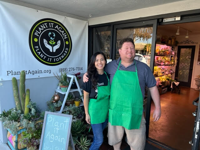 Paige Kries with Marti Barken at her new business in Kearny Mesa, Plant It Again. Photo: Paige Kries Growing our mission