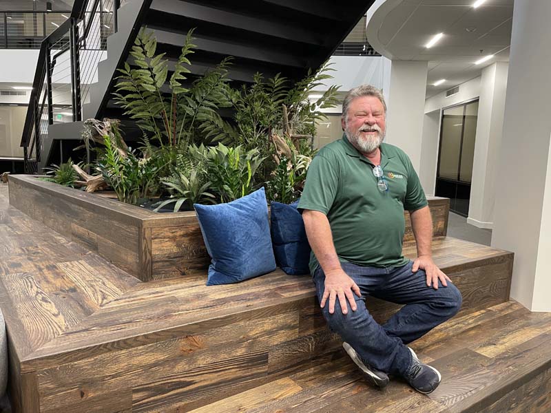 We love the indoor plants added to the collaborative work spaces at the American Assets Trust office in Del Mar Heights. Photo: Good Earth Plant Company