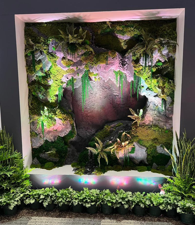 This three dimentional "grotto wall" using moss and living plants was my favorite display at Cultivate 22. I can't wait to build one myself! Photo: Jim Mumford