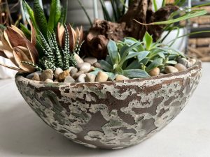 Stone as a biophilic design element: stone bowl