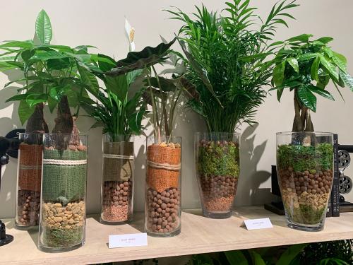 These simple glass containers are dressed up with interesting materials showing color and texture. A great DIY project for you! Photo: Jim Mumford